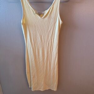 Love Tree Light Yellow Ribbed Dress